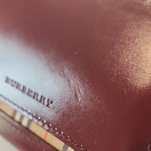 Burberry Burgundy Leather Card Holder/Coin Case - Picture 3 of 11